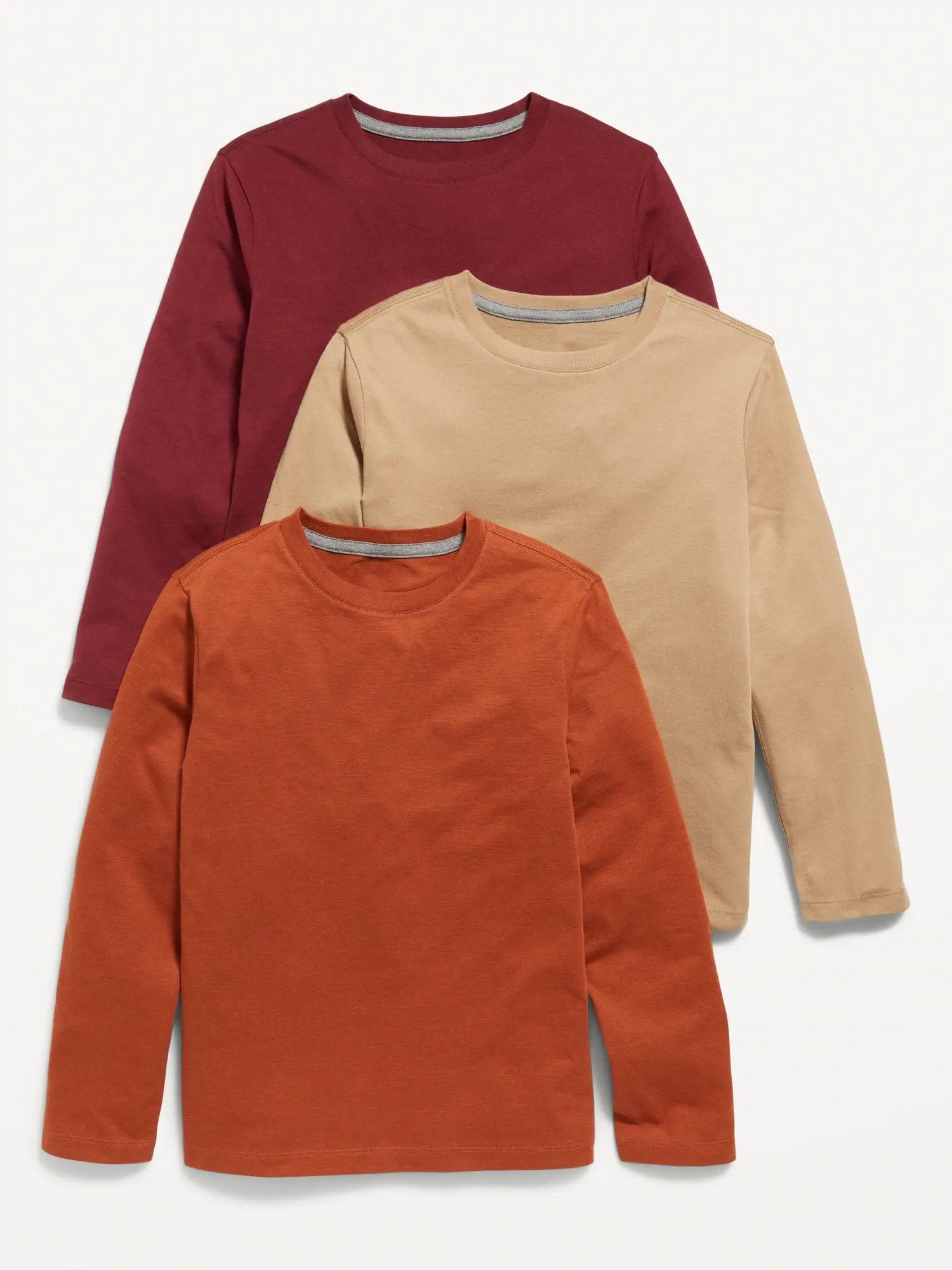 Old Navy Softest Printed Long-Sleeve T-Shirt 3-Pack for Boys red. 1