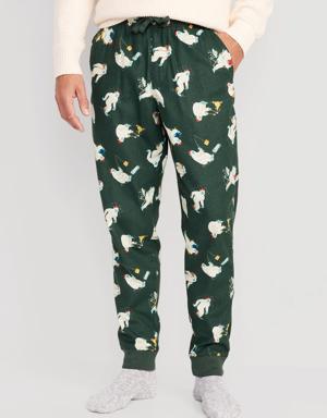 Matching Printed Flannel Jogger Pajama Pants for Men multi