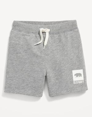 Functional-Drawstring Logo-Graphic Shorts for Toddler Boys gray