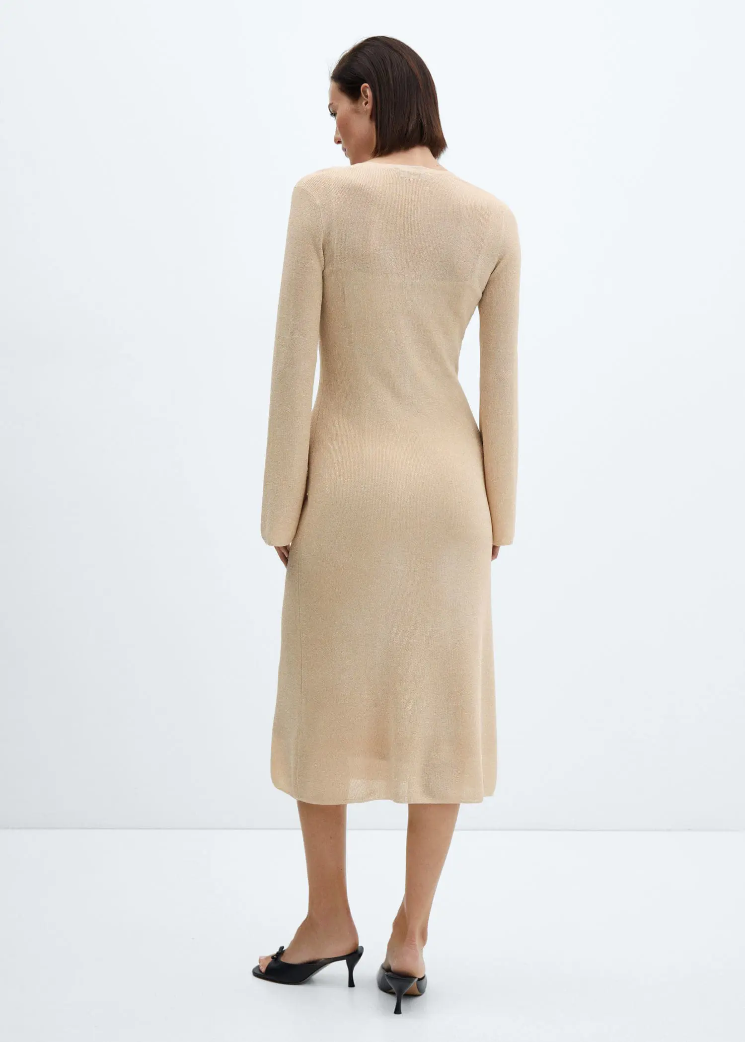 Mango Lurex-knit midi-dress. 3