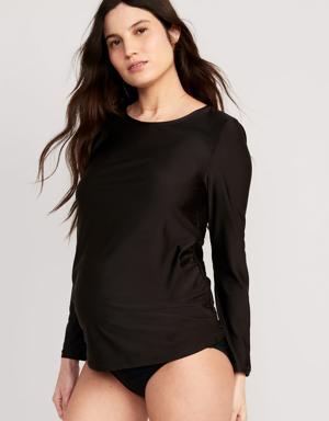 Maternity Long-Sleeve Rashguard Swim Top black