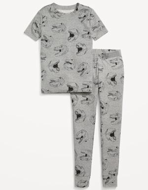 Old Navy Gender-Neutral Short-Sleeve Printed Snug-Fit Pajama Set for Kids multi