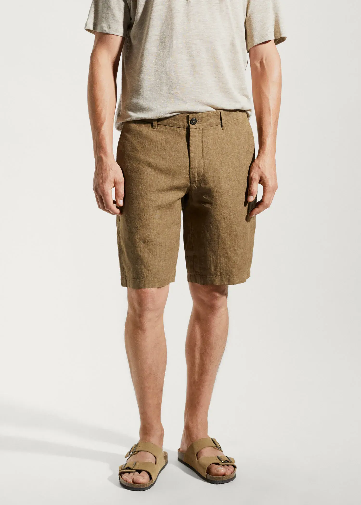 Mango Slim-fit linen bermuda shorts. 2