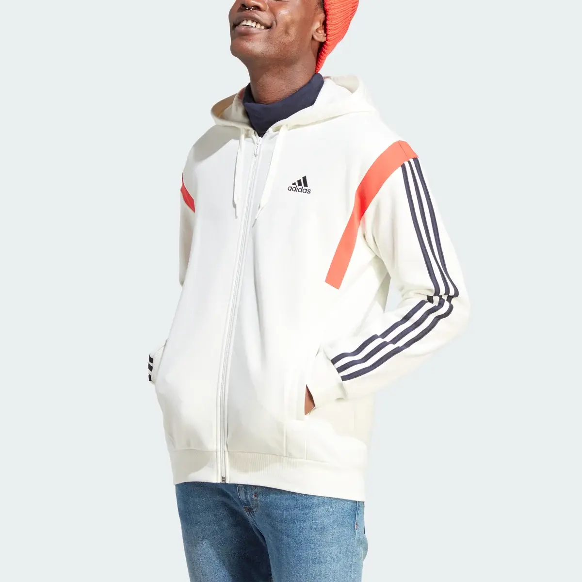 Adidas Colourblock Full-Zip Hoodie. 1