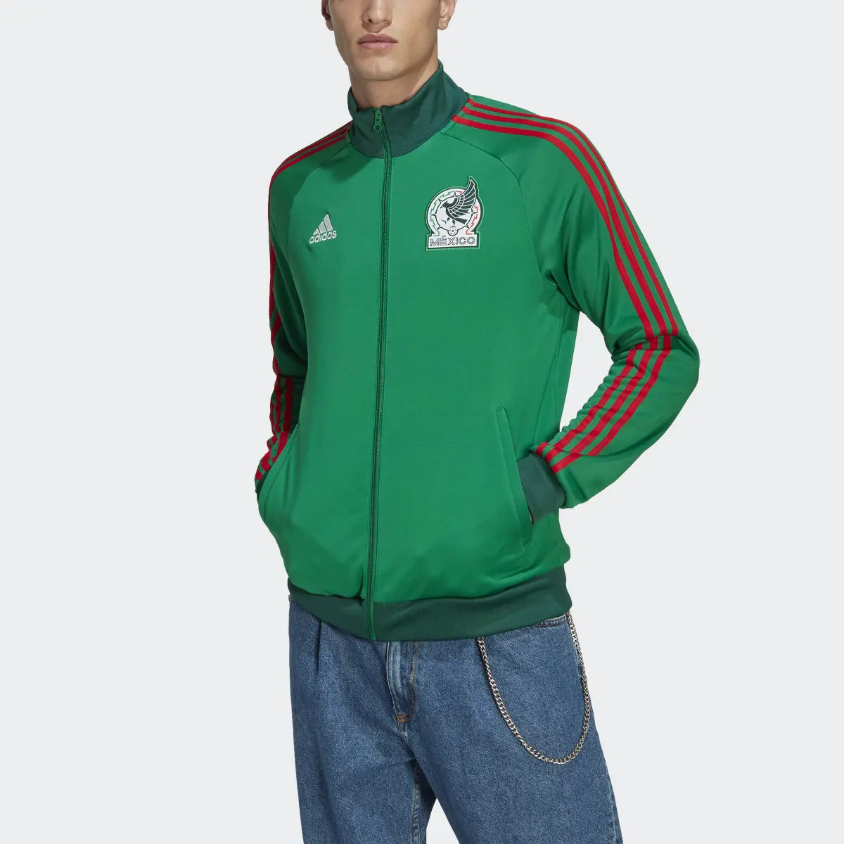 Adidas Chamarra Deportiva México 3 Franjas. 1