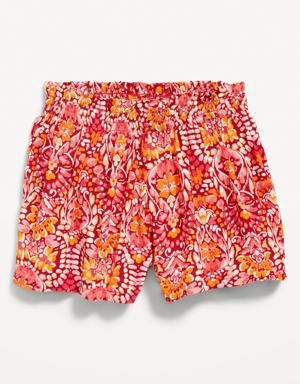 Matching Printed Smocked-Waist Pull-On Shorts for Baby multi