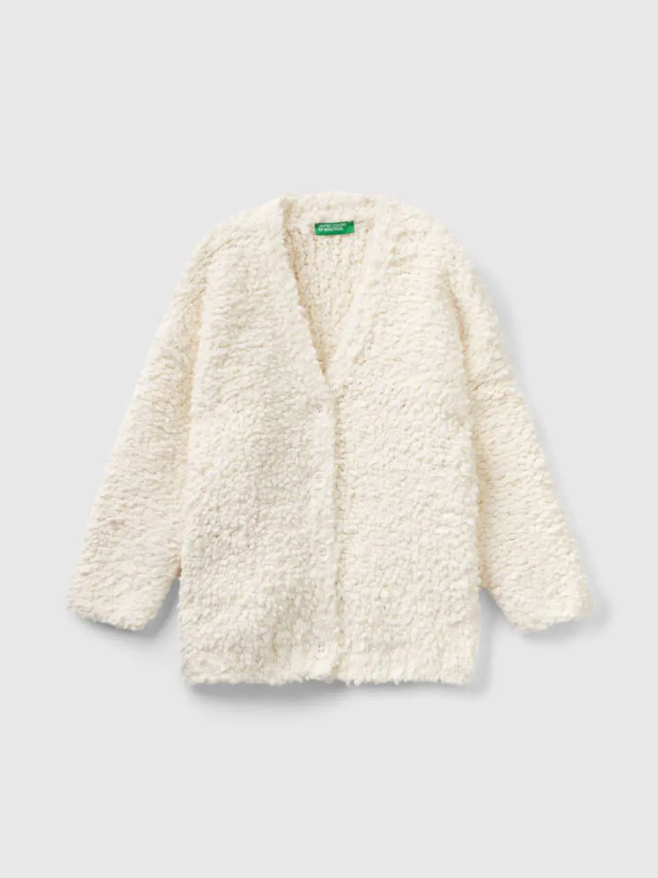 Benetton long bouclé cardigan. 1