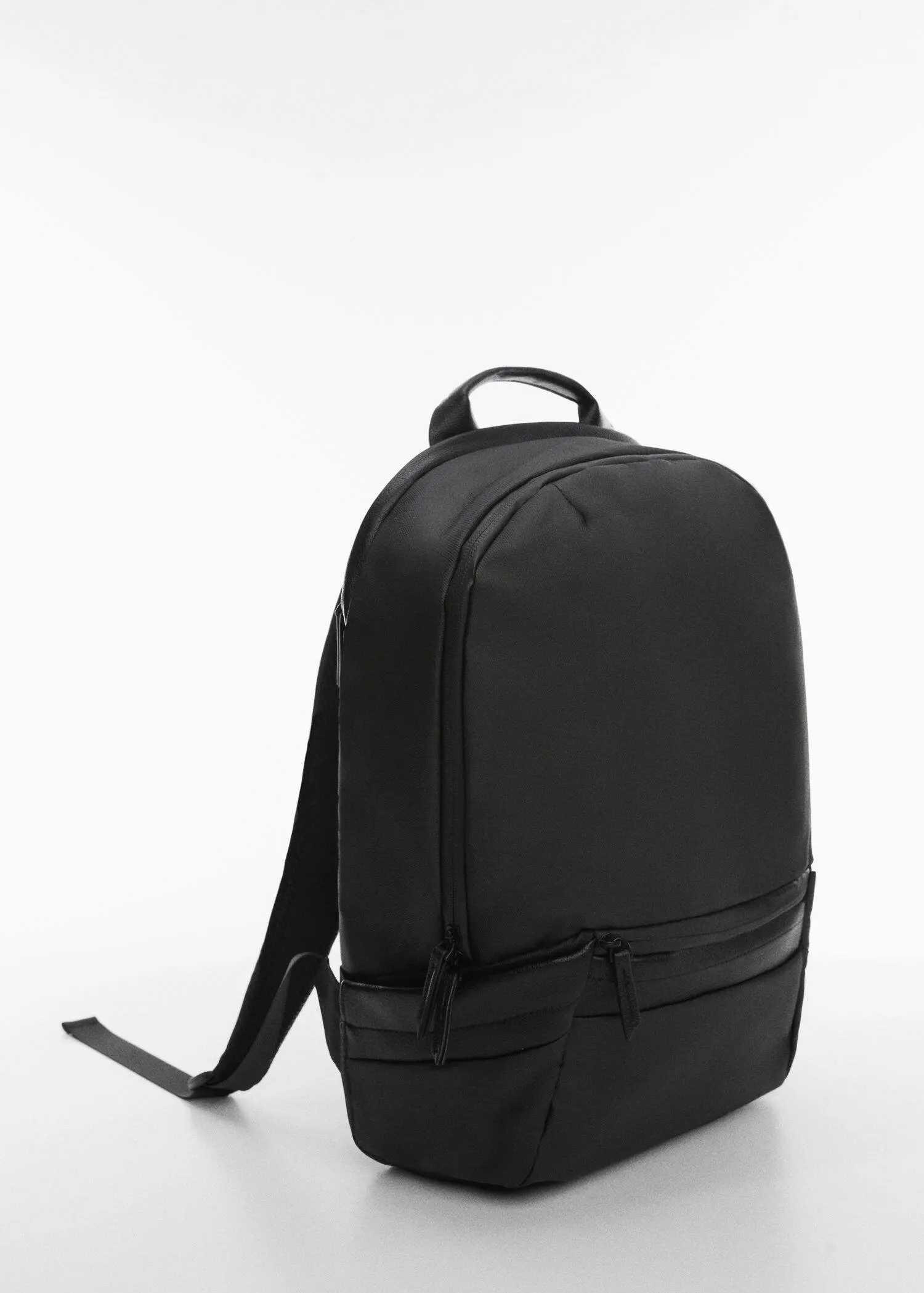 Mango Backpack with leather-effect details. 2