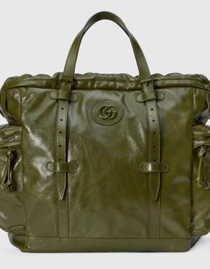 Drawstring tote bag with tonal Double G