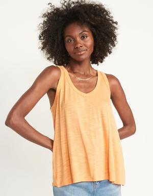 Luxe Slub-Knit Tank Top for Women orange