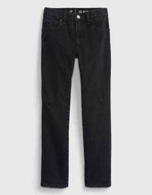 Kids Slim Jeans with Washwell black