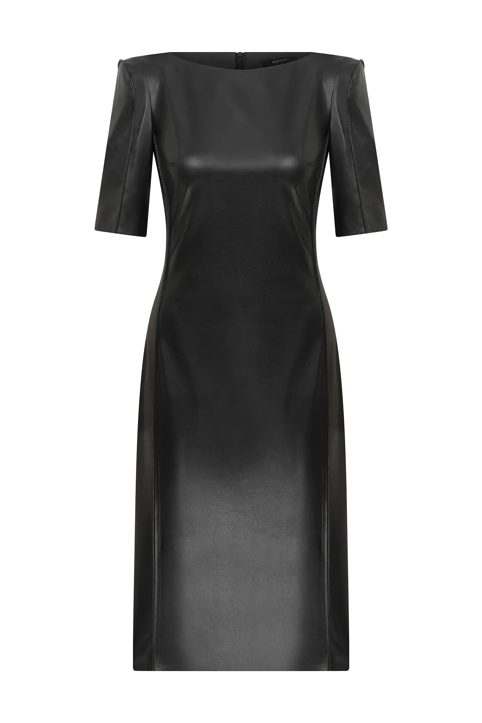 Roman Sassy Short Sleeve Black Sheath Dress - 2 / Black. 1