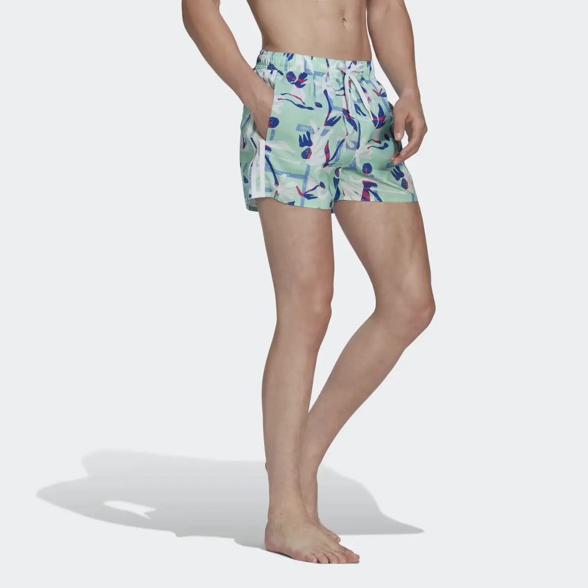 Adidas Seasonal Floral CLX Very Short Length Swim Shorts. 3