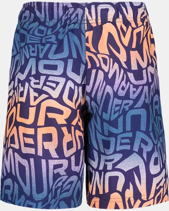 Under Armour Little Boys' UA Warp Logo Swim Volley Shorts. 2