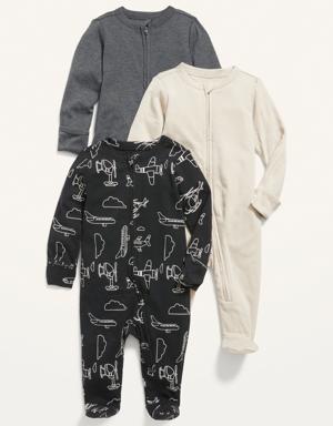 Old Navy Unisex 1-Way Zip Sleep & Play One-Piece 3-Pack for Baby multi