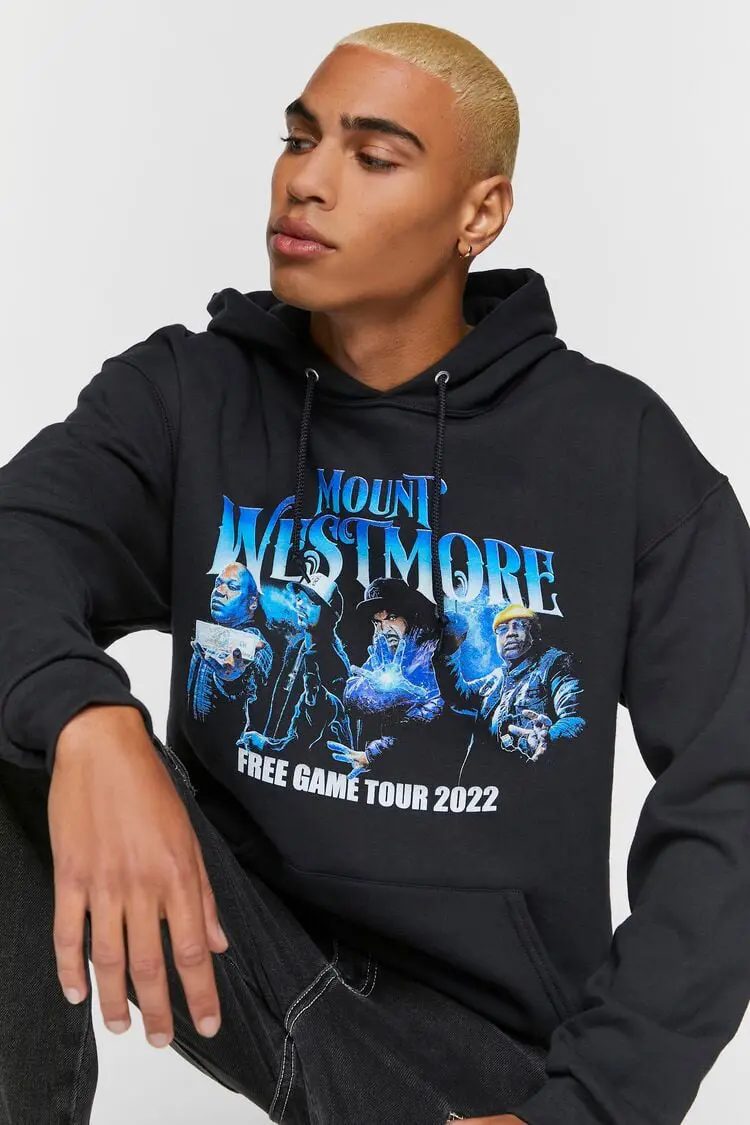 Forever 21 Forever 21 Mount Westmore Graphic Tour Hoodie Black/Multi. 1