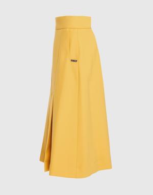 A Form Knee Length Yellow Skirt