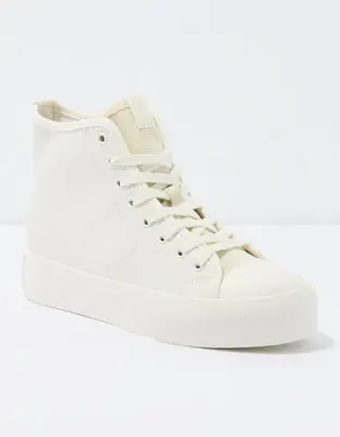 American Eagle Mixed Material High-Top Sneaker. 1