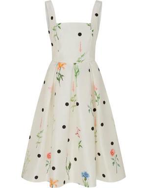 Floral Print A Line Cocktail Dress