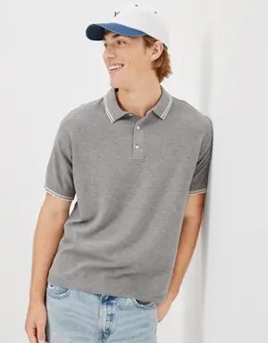 Short-Sleeve Sweater Polo Shirt
