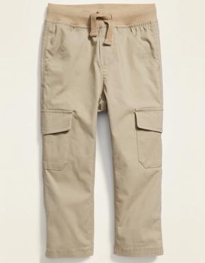 Rib-Knit Waist Built-In Flex Cargo Pants for Toddler Boys beige