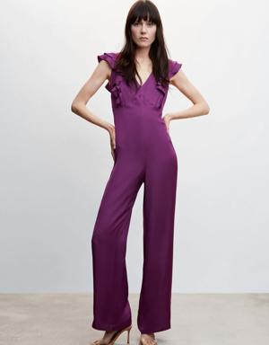 Ruffled jumpsuit with open back