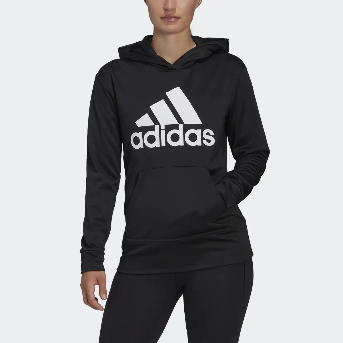 Adidas Sweat-shirt à capuche grand logo AEROREADY. 1