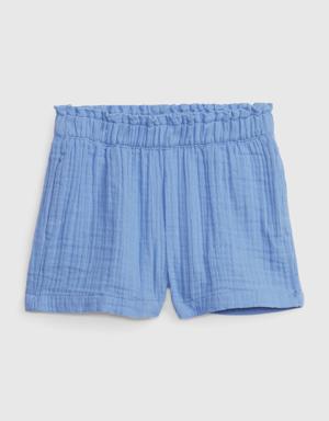 Gap Toddler Crinkle Gauze Pull-On Shorts blue
