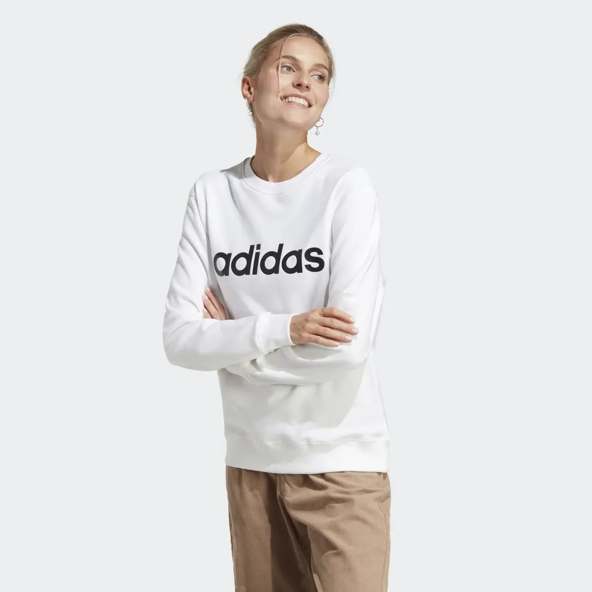 Adidas Essentials Linear French Terry Sweatshirt. 2