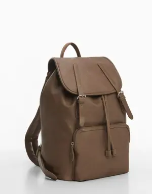 Leather-effect backpack