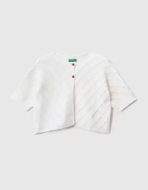 open-knit cardigan in linen blend