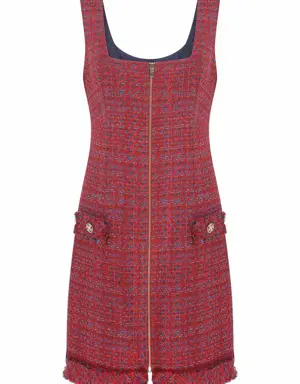 Pocket Detailed Red Sheath Dress - 2 / ORIGINAL