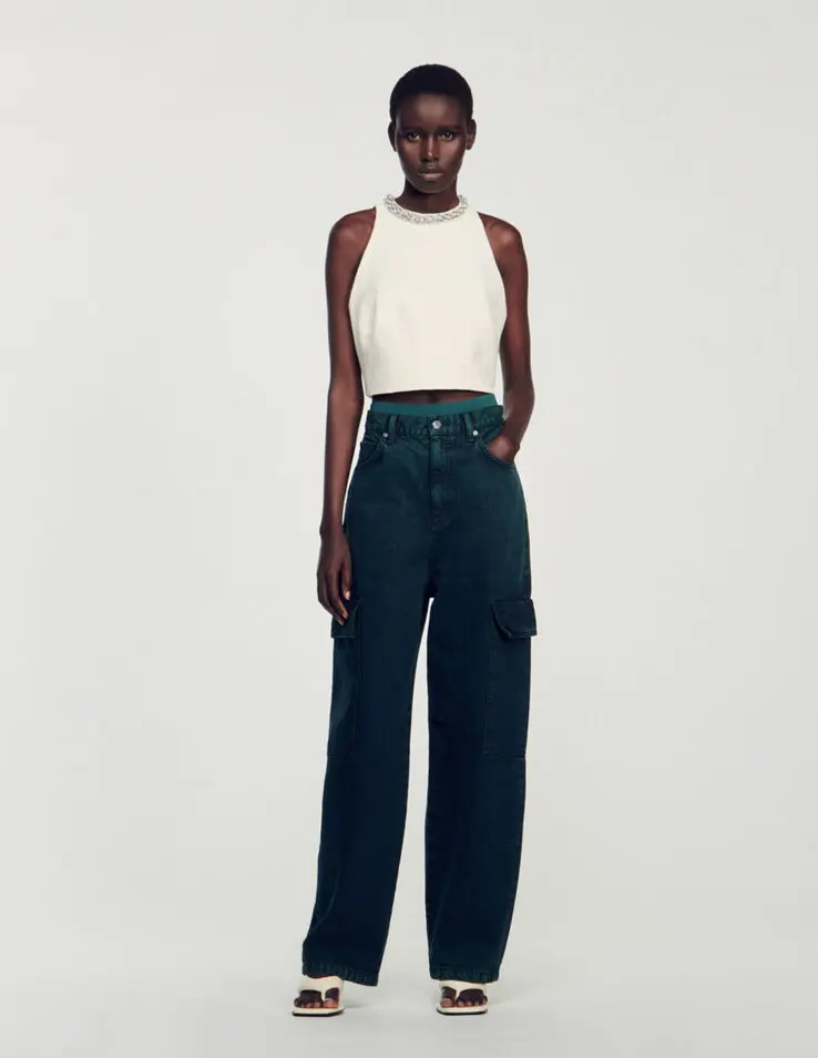 Sandro Tweed cropped top Login to add to Wish list. 1