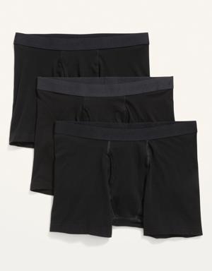 Built-In Flex Boxer-Briefs Underwear 3-Pack --4.5-inch inseam black