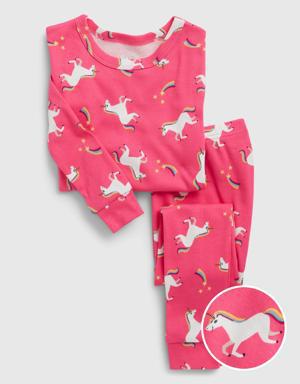 babyGap 100% Organic Cotton Unicorn PJ Set pink