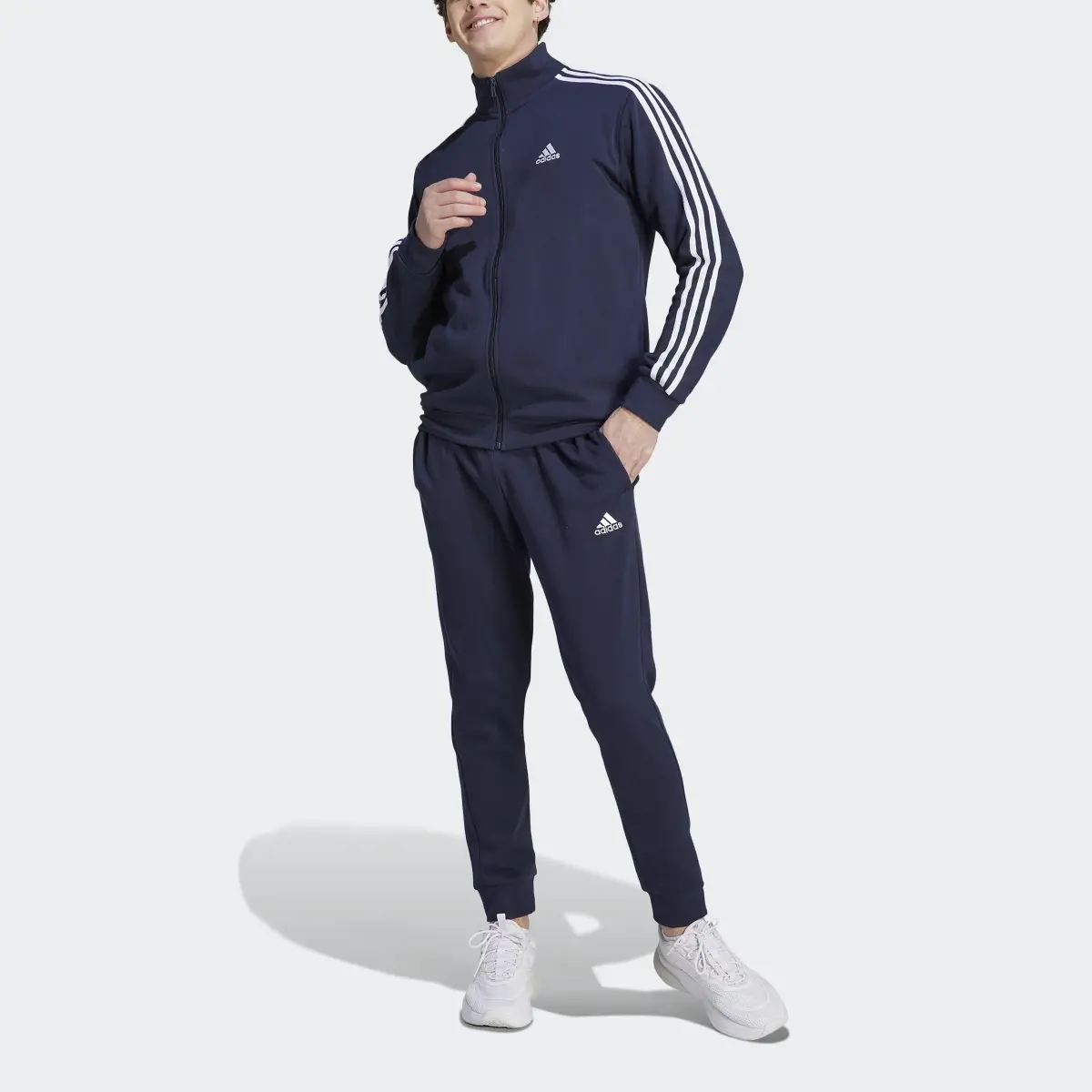 Adidas Basic 3-Stripes Fleece Track Suit. 1
