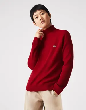 Lacoste Jersey de mujer Lacoste en lana con cuello alto
