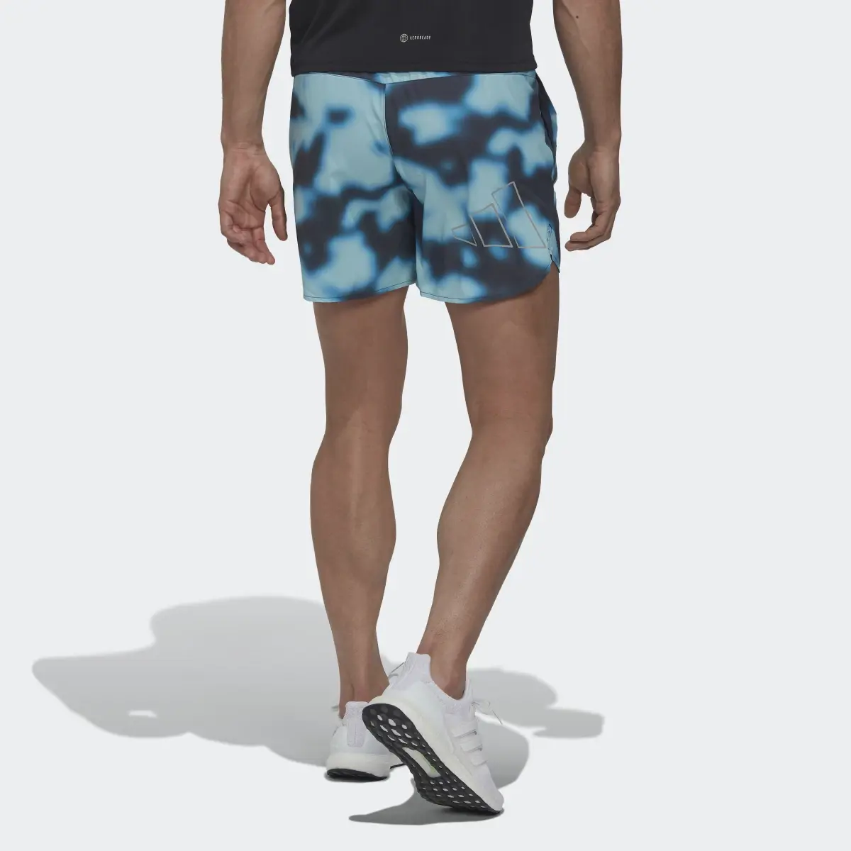 Adidas Run Icons Logo Graphic AOP Shorts. 2