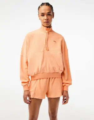 Women’s Oversize High Neck Zipped Fleece Sweatshirt