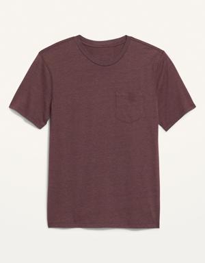 Soft-Washed Chest-Pocket Crew-Neck T-Shirt red