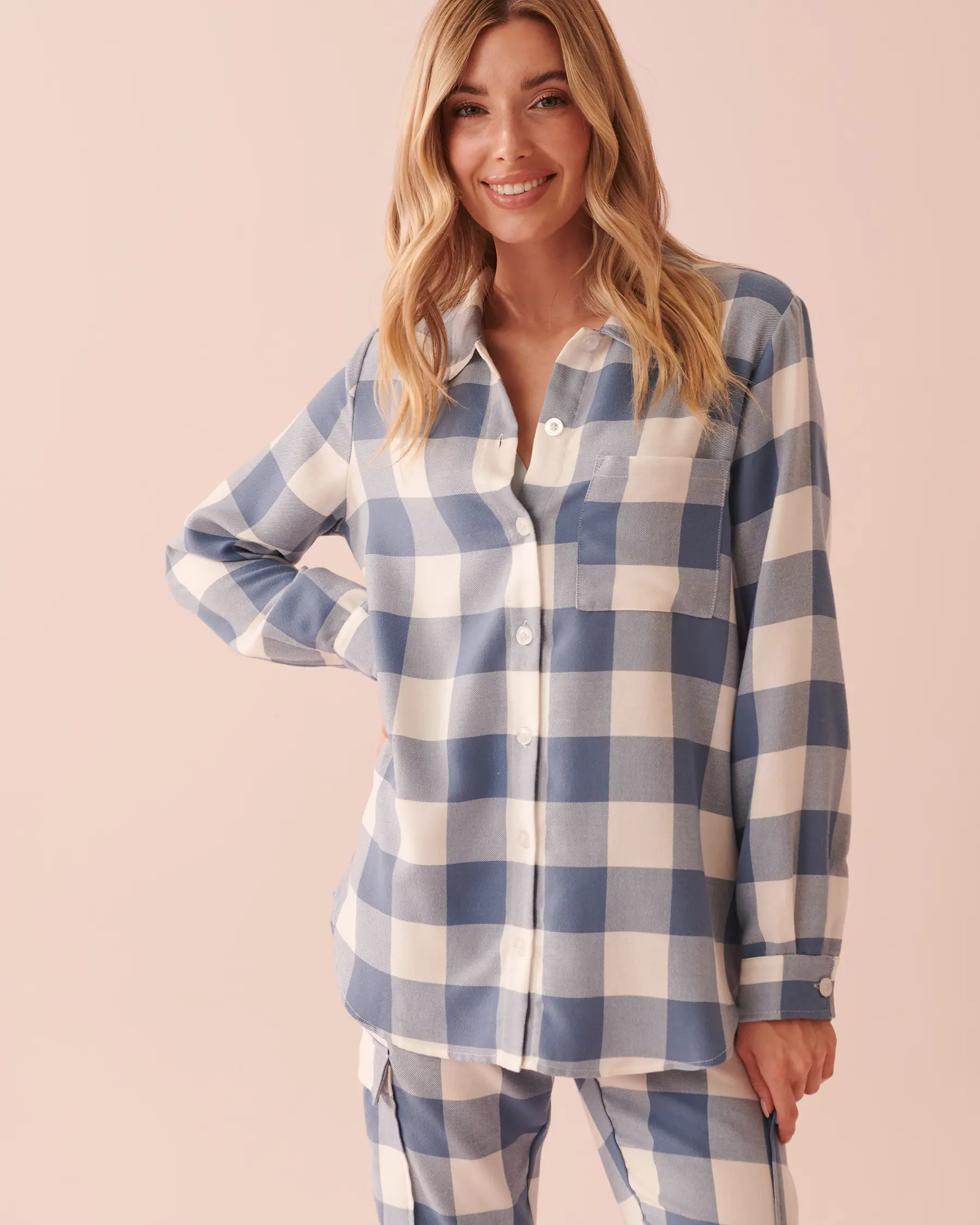 La Vie en Rose Plaid Long Sleeve Button-down Shirt. 3