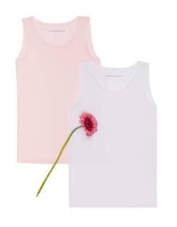 Two tank tops in stretch cotton