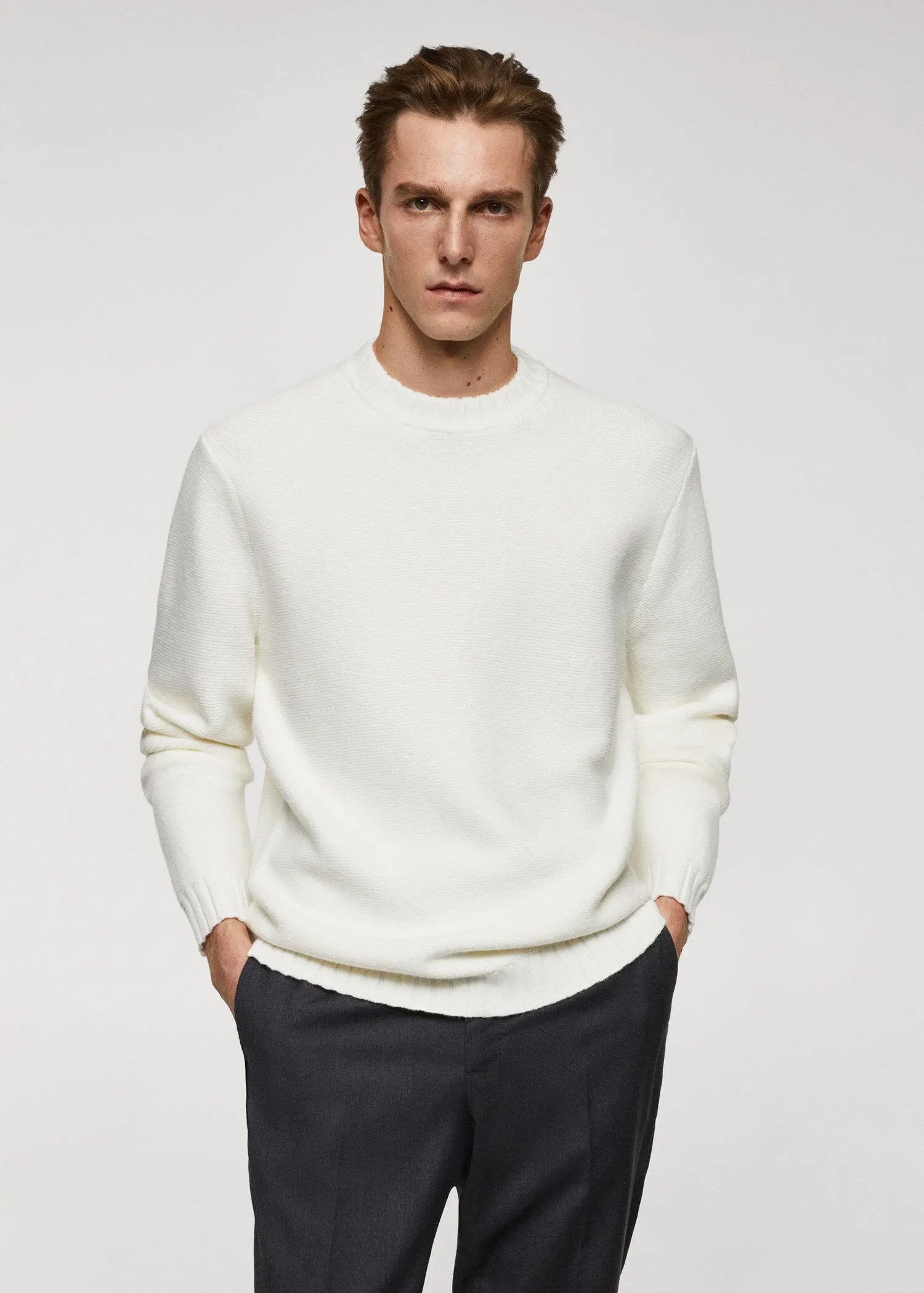 Mango Knitted sweater with ribbed details. 2