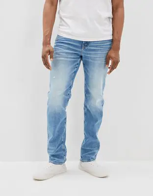 American Eagle AirFlex+ Distressed Relaxed Straight Jean. 1