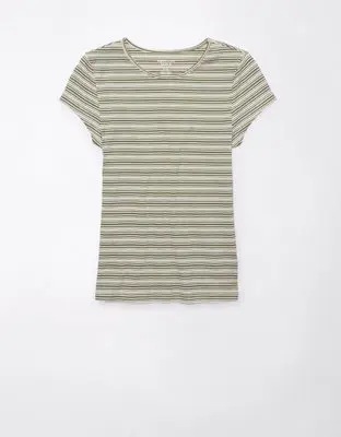 American Eagle Short-Sleeve Hey Baby Ribbed Tee. 1