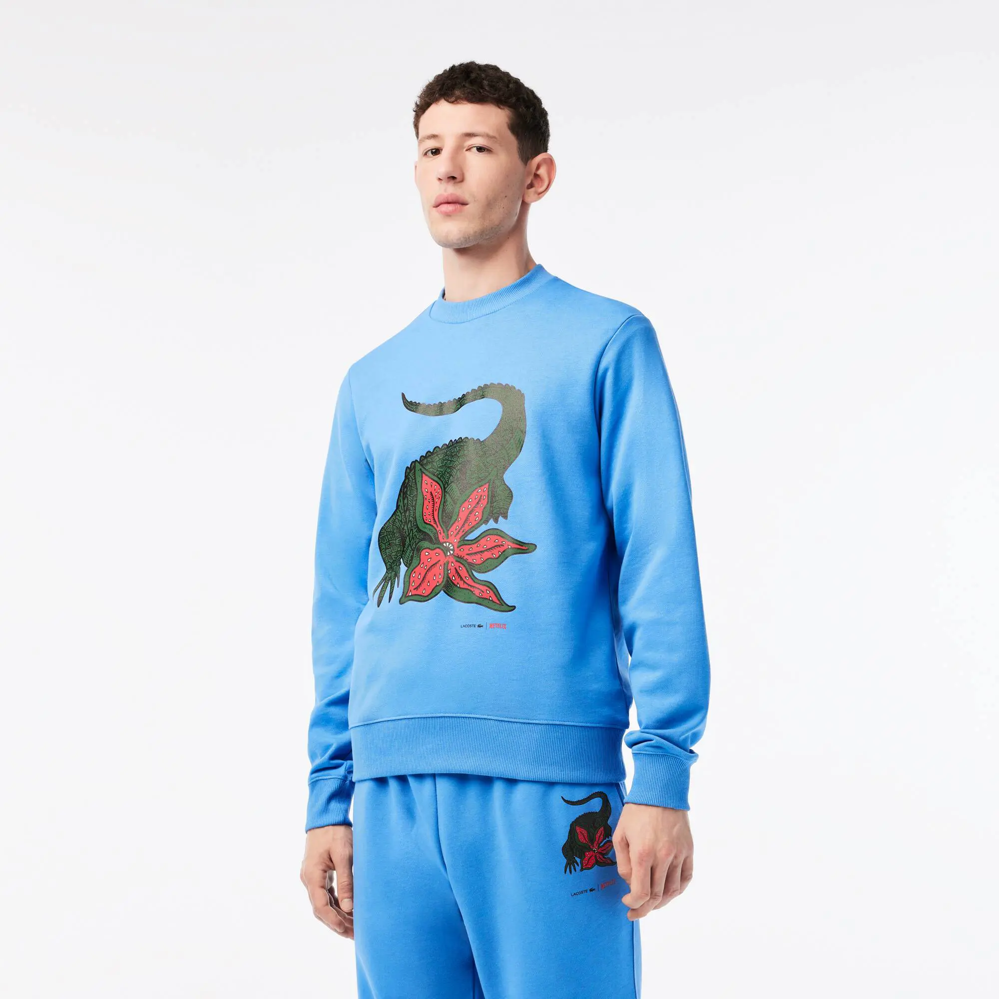 Lacoste Men’s Lacoste x Netflix Organic Cotton Fleece Print Sweatshirt. 1