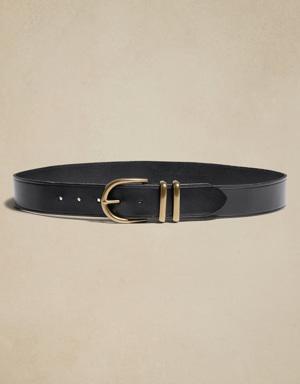 Fiori Leather Belt black