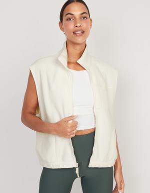 Old Navy Fleece Full-Zip Vest for Women white