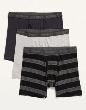 Old Navy - Printed Built-In Flex Boxer-Brief Underwear 3-Pack for Men --  6.25-inch inseam pink