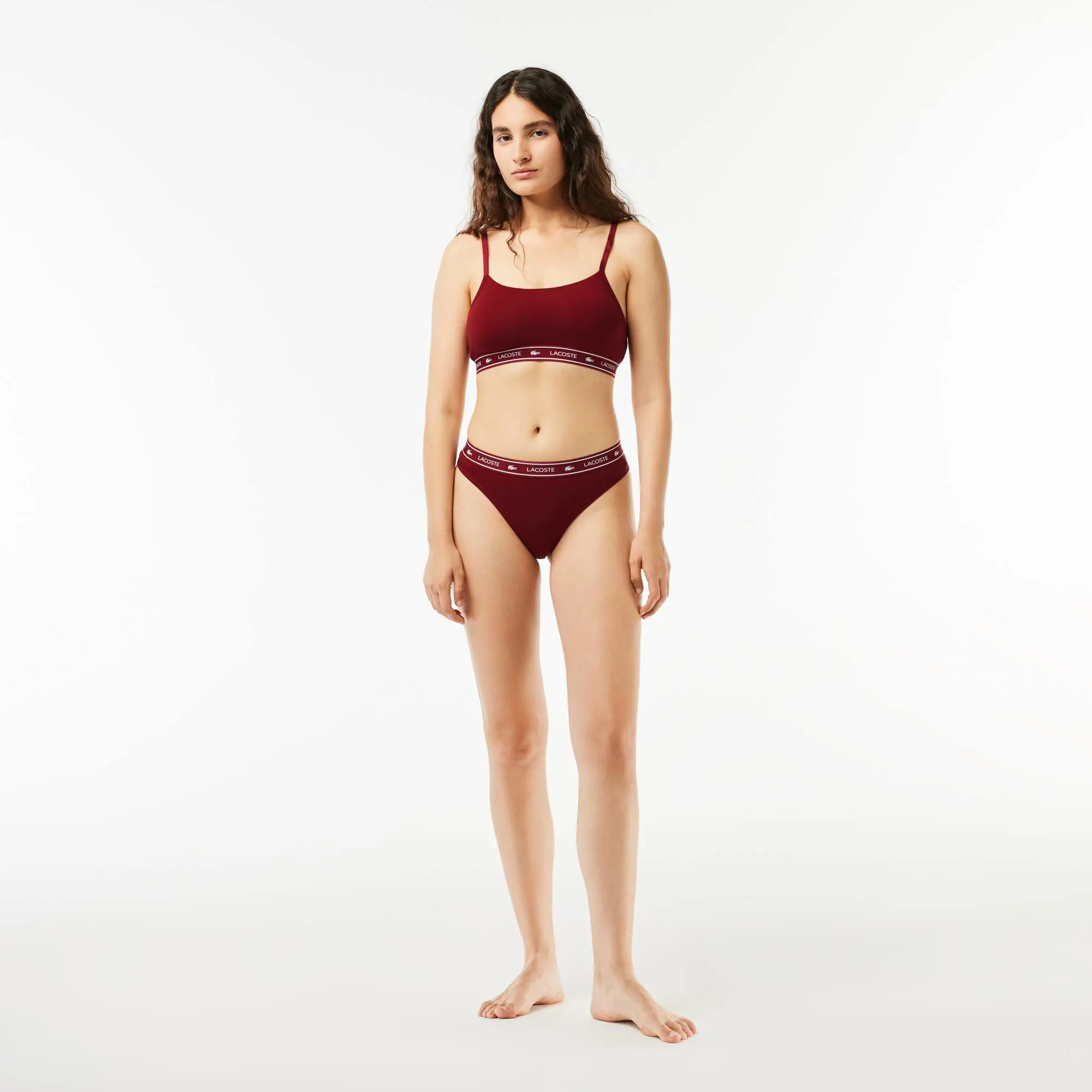 Lacoste String avec ceinture siglée en coton stretch. 1 Lacoste String avec ceinture siglée en coton stretch. 1